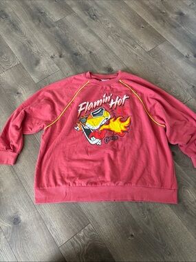 Flamin' Hot Graphic Crewneck Sweatshirt - Red